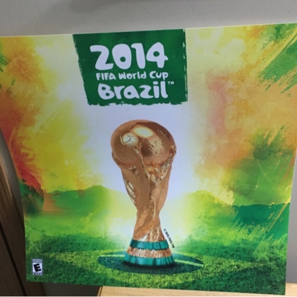 2014 FIFA World Cup Brazil with Gold Trophy promotional video game banner